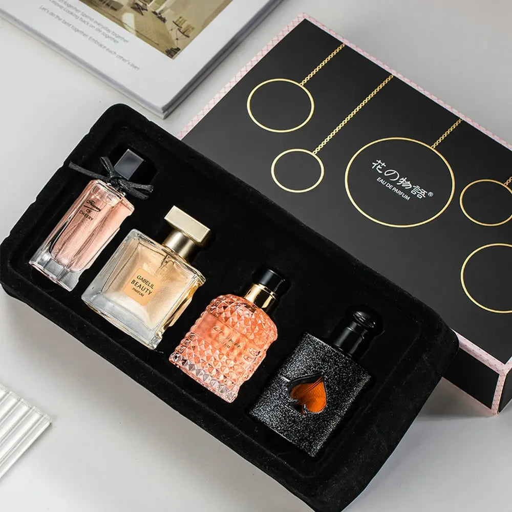 Kit de Perfumes Femininos – 4 Fragrâncias em Caixa Presente